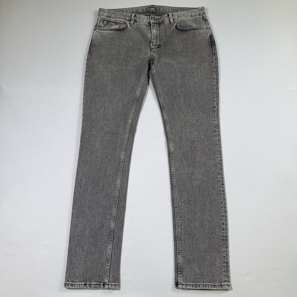 John Varvatos Jeans Mens 34(Measures 36) Black Wight Slim Straight Leg Biker EUC